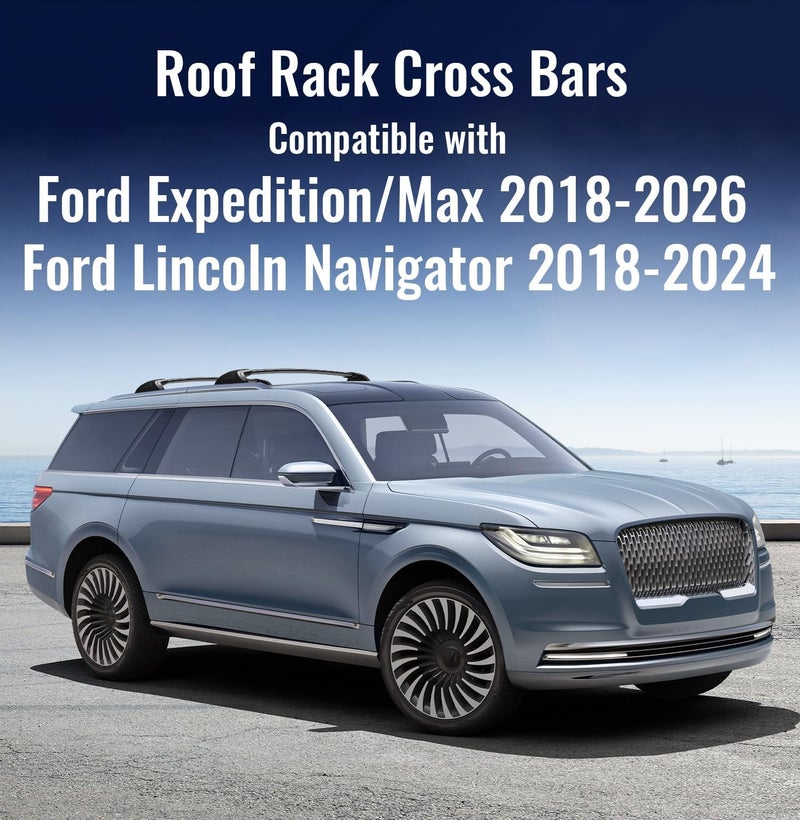 Soruci 300lbs Roof Rack Cross Bars Compatible with Ford Expedition/Max 2018-2026 & Lincoln Navigator 2018-2024,Aluminum Roof Rails Crossbars Cargo Carrier Luggage(not for 2025 Lincoln Navigator) - Image 2